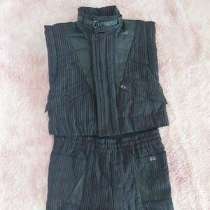 Francoise Bebe Quilted Multi Colored Stripe Vest with‎ Matching Pants Size 4